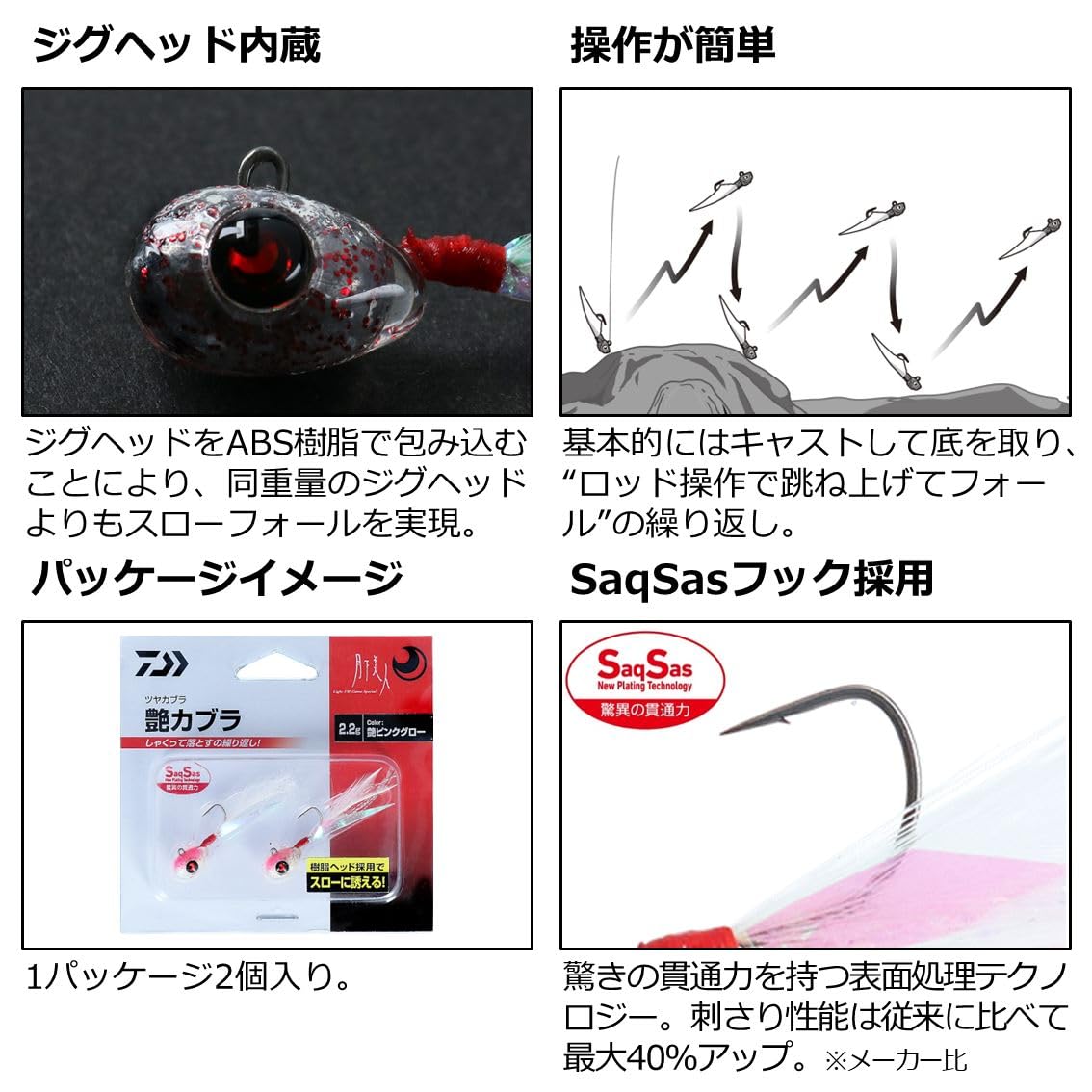 Amazon | ダイワ(DAIWA) アジング メバリング 月下美人 艶かぶら 1.2g